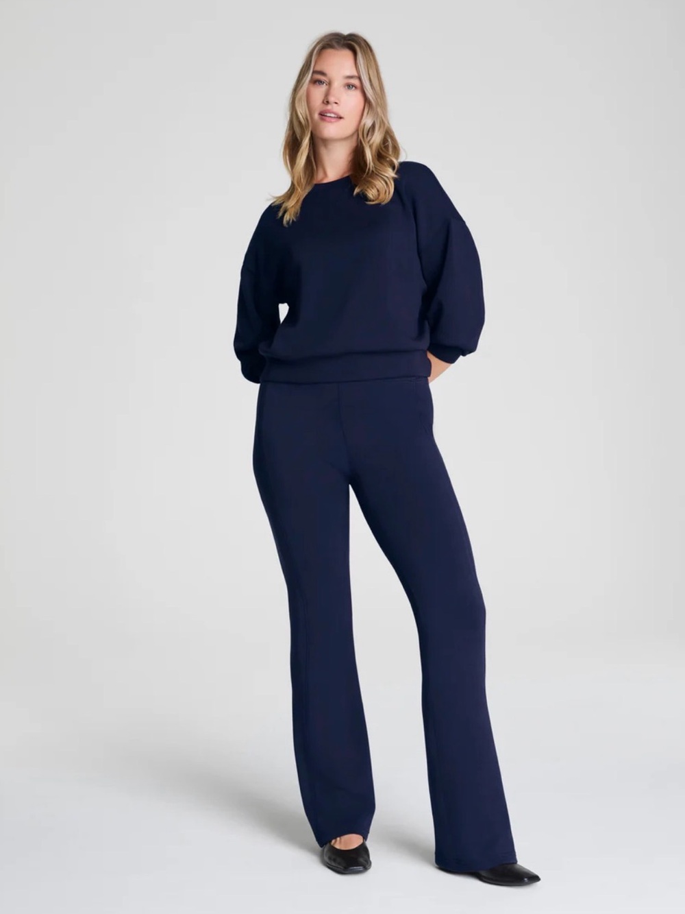 Spanx air essentials slim flare pants in navy